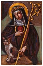 Saint Gertrude patron saint of gardeners
