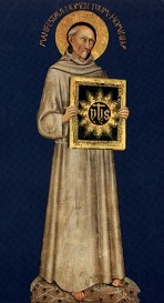 Saint Bernardine, patron saint of advertizers